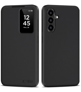 (Pažeista pakuotė) Matinis juodas atverčiamas dėklas Samsung Galaxy A26 5G / A17 4G / 5G telefonui "Tech-Protect Smart Wallet"