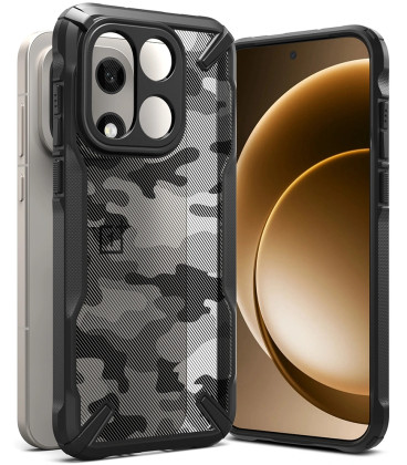 Juodas (Camo) dėklas Oneplus 15 telefonui "Ringke Fusion X"