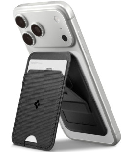 Juodas kortelės dėklas - stovas "Spigen S314-1 Slim Fold Tripod Magsafe Holder"