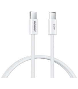 Baltas USB-C - USB-C 30W 100cm laidas "Remax RC-C010"