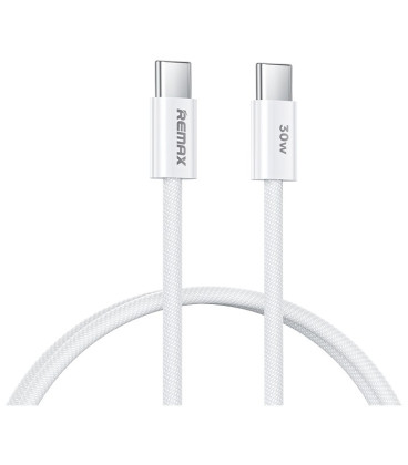 Baltas USB-C - USB-C 30W 100cm laidas "Remax RC-C010"