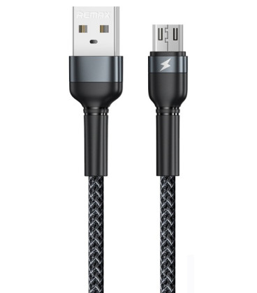 Juodas USB-A - MicroUSB 2.4A 100cm laidas "Remax RC-124m"