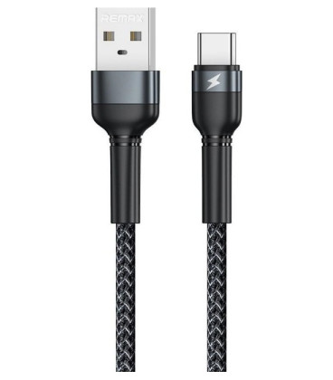 Juodas USB-A - USB-C 2.4A 100cm laidas "Remax RC-124a"