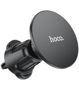 Juodas automobilinis telefono laikiklis į groteles "Hoco H12"