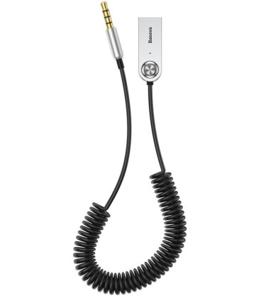 Juodas USB Audio Bluetooth 5.0 Aux adapteris "Baseus BA01"