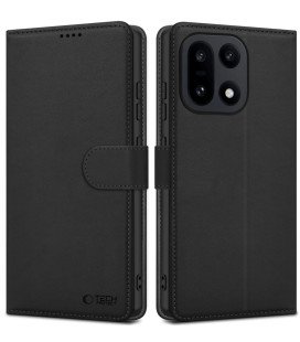 Juodas atverčiamas dėklas Oneplus 15 telefonui "Tech-Protect Wallet"