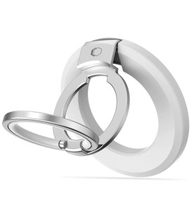 Baltas žiedas - stovas telefonui su laikikliu pirštui "Tech-Protect MMR500 Magnetic Magsafe"