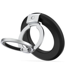 Juodas žiedas - stovas telefonui su laikikliu pirštui "Tech-Protect MMR500 Magnetic Magsafe"