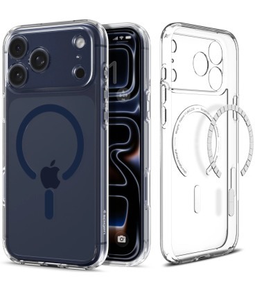 Skaidrus (Mėlynas) dėklas Apple iPhone 17 Pro Max telefonui "Spigen Ultra Hybrid MAG Magsafe"