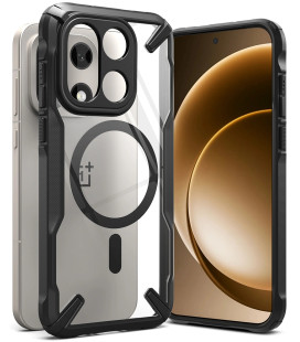 Juodas / skaidrus dėklas Oneplus 15 telefonui "Ringke Fusion X Magnetic Magsafe"