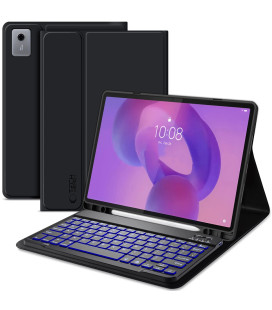 Juodas atverčiamas dėklas + klaviatūra Lenovo Idea Tab Plus 12.1 TB-361 planšetei "Tech-Protect SC + Keyboard"