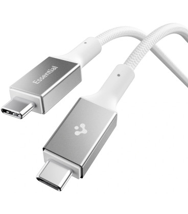Baltas laidas USB-C - USB-C 100W / 100cm "Spigen EB10010CC Essential"