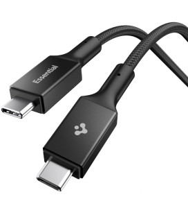 Juodas laidas USB-C - USB-C 100W / 100cm "Spigen EB10010CC Essential"