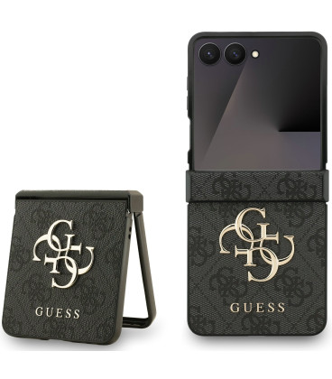 Pilkas dėklas Samsung Galaxy Z Flip 7 telefonui "Guess PU 4G Metal Logo Case"