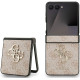 Rožinis dėklas Samsung Galaxy Z Flip 7 telefonui "Guess PU 4G Metal Logo Case"