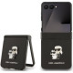 Juodas dėklas Samsung Galaxy Z Flip 7 telefonui "Karl Lagerfeld PU Saffiano Karl and Choupette Case"