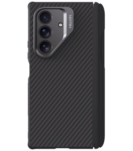 Juodas dėklas Samsung Galaxy Z Fold 7 telefonui "Nillkin CarboProp Aramid Magnetic Pen Slot Case"