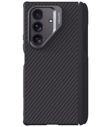 Juodas dėklas Samsung Galaxy Z Fold 7 telefonui "Nillkin CarboProp Aramid Magnetic Pen Slot Case"