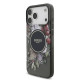 Juodas dėklas Apple iPhone 17 Pro Max telefonui "Guess IML Flowers Strap MagSafe Case"