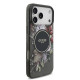 Juodas dėklas Apple iPhone 17 Pro Max telefonui "Guess IML Flowers Strap MagSafe Case"