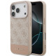 Rožinis dėklas Apple iPhone 17 Pro telefonui "Guess PU 4G Stripe Case"