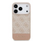 Rožinis dėklas Apple iPhone 17 Pro telefonui "Guess PU 4G Stripe Case"