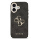 Juodas dėklas Apple iPhone 17 telefonui "Guess PU Leather 4G Metal Logo Gold Frame Case"