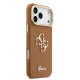 Rudas dėklas Apple iPhone 17 Pro Max telefonui "Guess PU Grained 4G Logo Stand Camera Frame Case"