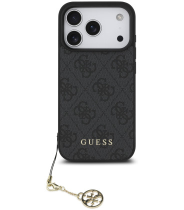 Pilkas dėklas Apple iPhone 17 Pro telefonui "Guess 4G Charm Case Tone on Tone"