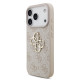 Rožinis dėklas Apple iPhone 17 Pro telefonui "Guess PU 4G Metal Logo Strap Case"