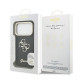 Juodas dėklas Apple iPhone 17 Pro telefonui "Guess PU Grained 4G Logo Stand Camera Frame Case"