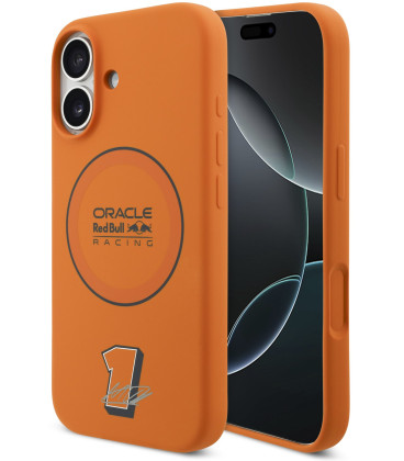 Oranžinis dėklas Apple iPhone 17 telefonui "Red Bull Silicone Blue Ring MagSafe Case"