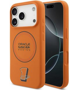 Oranžinis dėklas Apple iPhone 17 Pro telefonui "Red Bull Silicone Blue Ring MagSafe Case"