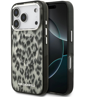 Rudas dėklas Apple iPhone 17 Pro telefonui "Karl Lagerfeld IML Leopard MagSafe Case"