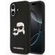Juodas dėklas Apple iPhone 17 telefonui "Karl Lagerfeld Liquid Silicone Double Heads MagSafe Case"