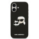 Juodas dėklas Apple iPhone 17 telefonui "Karl Lagerfeld Liquid Silicone Double Heads MagSafe Case"
