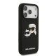 Juodas dėklas Apple iPhone 17 Pro telefonui "Karl Lagerfeld Liquid Silicone Double Heads MagSafe Case"