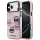 Rožinis dėklas Apple iPhone 17 Pro Max telefonui "Karl Lagerfeld IML Multi K&CH Heads Case"