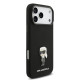 Juodas dėklas Apple iPhone 17 Pro Max telefonui "Karl Lagerfeld Liquid Silicone Metal Ikonik Case"