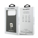 Juodas dėklas Apple iPhone 17 Pro Max telefonui "Karl Lagerfeld Liquid Silicone Metal Ikonik Case"