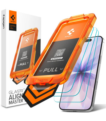 Apsauginis grūdintas stiklas Apple iPhone 17 telefonui "Spigen ALM Glas.TR SLim 3-Pack"