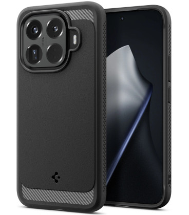 Matinis juodas dėklas Xiaomi 15T Pro telefonui "Spigen Rugged Armor"