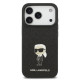 Juodas dėklas Apple iPhone 17 Pro telefonui "Karl Lagerfeld Fixed Glitter Metal Ikonik Case"