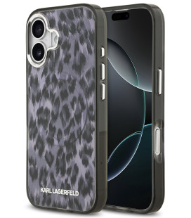 Pilkas dėklas Apple iPhone 17 telefonui "Karl Lagerfeld IML Leopard MagSafe Case"