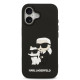 Juodas dėklas Apple iPhone 17 telefonui "Karl Lagerfeld 3D Rubber Karl and Choupette Case"
