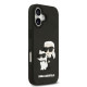 Juodas dėklas Apple iPhone 17 telefonui "Karl Lagerfeld 3D Rubber Karl and Choupette Case"