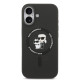 Juodas dėklas Apple iPhone 17 telefonui "Karl Lagerfeld Liquid Silicone Karl and Choupette MagSafe Case"