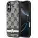 Juodas dėklas Apple iPhone 17 telefonui "DKNY PU Leather Checkered Pattern and Stripe Case"