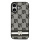 Juodas dėklas Apple iPhone 17 telefonui "DKNY PU Leather Checkered Pattern and Stripe Case"