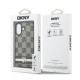 Juodas dėklas Apple iPhone 17 telefonui "DKNY PU Leather Checkered Pattern and Stripe Case"